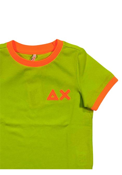 T-shirt bambino verde fluo in cotone SUN68 | T34325/SUVERDE FLUO